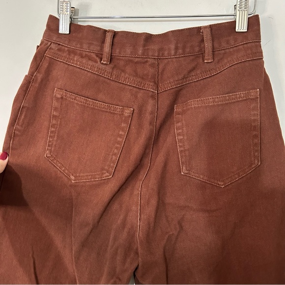 C/Meo Collective Between the Lines Crossover Waist Chocolate Brown Cropped Jeans - Picture 9 of 10